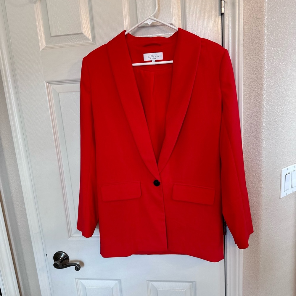 💥💥Clearance!!💥💥NWOT L’Academie The Fleur Blazer Revolve small Scarlet Red - Picture 6 of 12